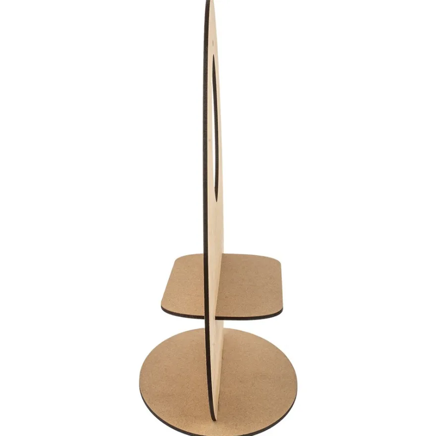 Deko-Ei aus Holz zum Aufstellen, Design 3, 30cm x 23,3cm, mit eiförmiger Aussparung & Podest