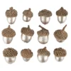 Deko-Eicheln, champagnerfarben, Ø1,5cm bis Ø2,3cm, 2,3cm bis 3,2cm lang, 12 Stück