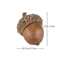 Deko-Eicheln, Ø1,5cm bis Ø2,3cm, 2,3cm bis 3,2cm lang, 12 Stück