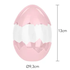 Deko-Ei, Deckel & Boden in Eierschalenoptik, Ø9,3cm, 13cm hoch, Schale in Pastellrosa
