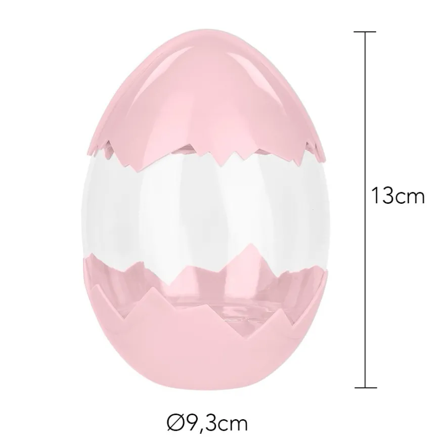 Deko-Ei, Deckel & Boden in Eierschalenoptik, Ø9,3cm, 13cm hoch, Schale in Pastellrosa