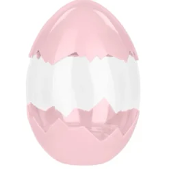 Deko-Ei, Deckel & Boden in Eierschalenoptik, Ø9,3cm, 13cm hoch, Schale in Pastellrosa