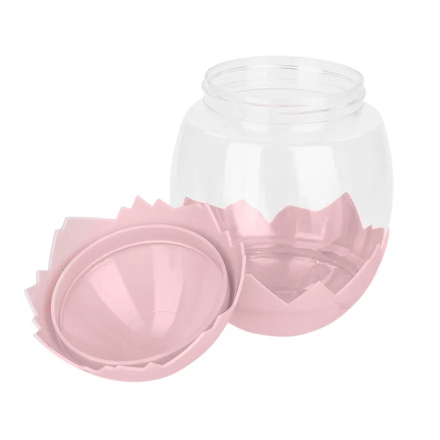 Deko-Ei, Deckel & Boden in Eierschalenoptik, Ø9,3cm, 13cm hoch, Schale in Pastellrosa