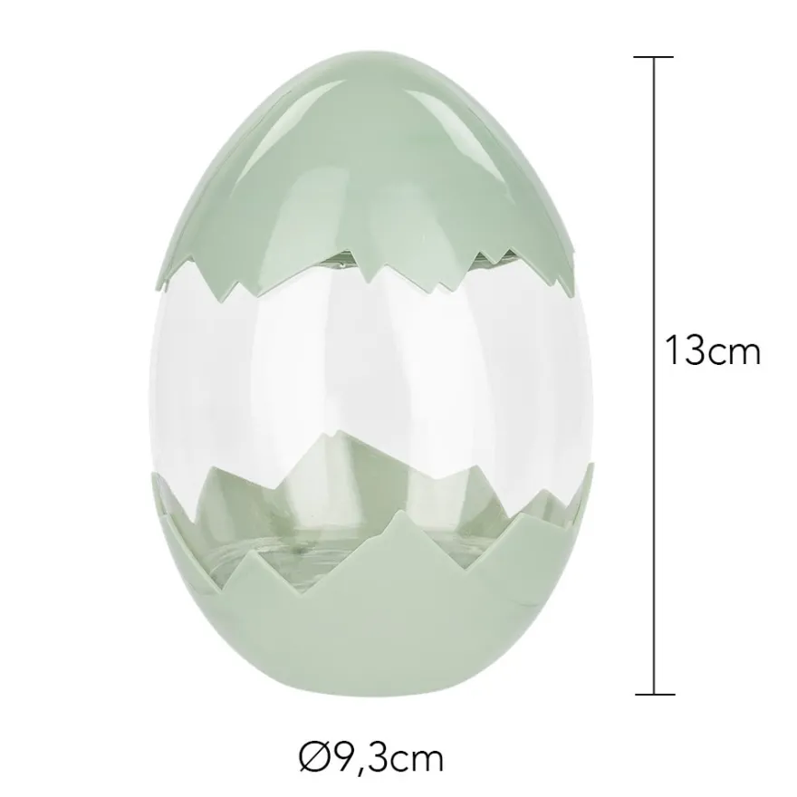 Deko-Ei, Deckel & Boden in Eierschalenoptik, Ø9,3cm, 13cm hoch, Schale in Pastellgrün