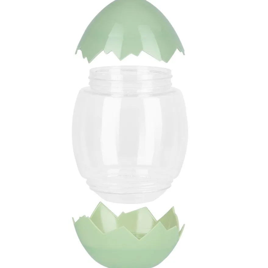 Deko-Ei, Deckel & Boden in Eierschalenoptik, Ø9,3cm, 13cm hoch, Schale in Pastellgrün