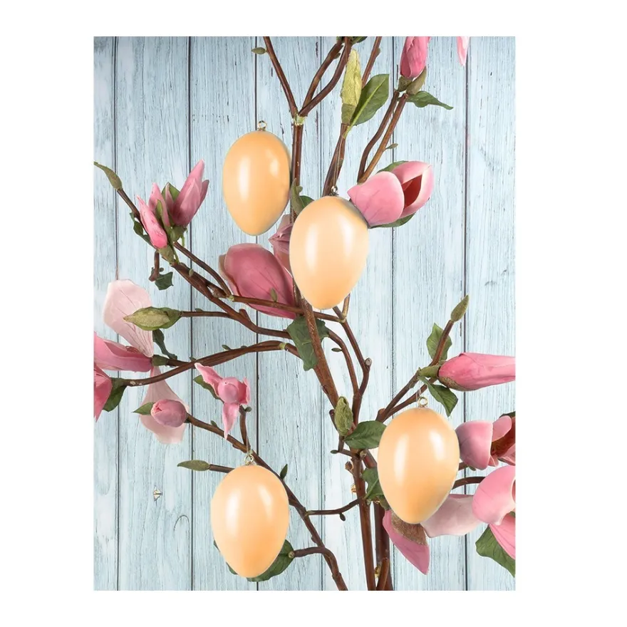 Deko-Eier, Ø 5,5cm, 8cm hoch, apricot, 4 Stück