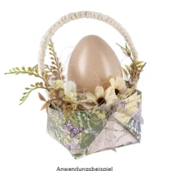 Deko-Eier, Ø 6,5cm, 10cm hoch, helltaupe, 2 Stück