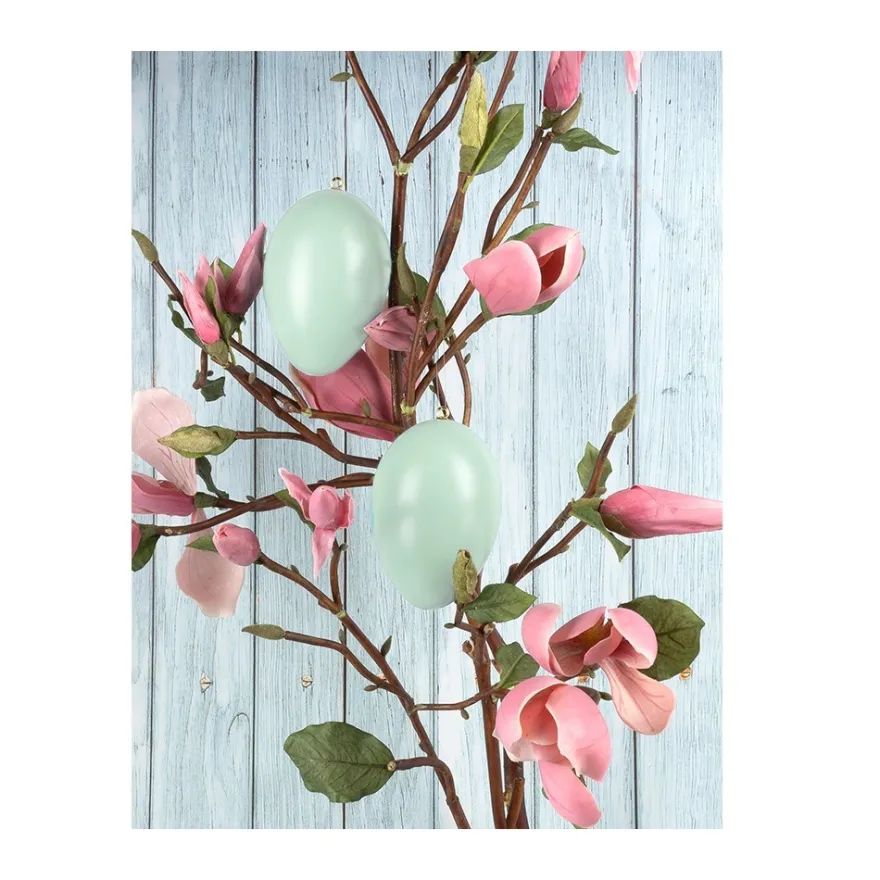 Deko-Eier, Ø 6,5cm, 10cm hoch, pastellgrün, 2 Stück