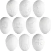 Deko-Eier, Ø 4cm, 5,8cm hoch, weiß, geprägte Ornamentik, 10 versch. Designs, 10 Stück