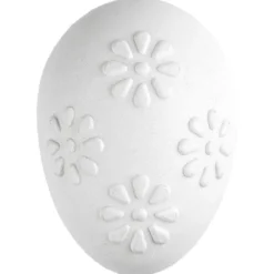 Deko-Eier, Ø 4cm, 5,8cm hoch, weiß, geprägte Ornamentik, 10 versch. Designs, 10 Stück
