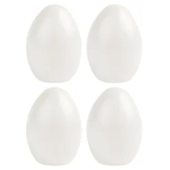 Deko-Eier mit runder Öffnung, Ø 6,1cm, 8cm hoch, transluzent, weiß, 4 Stück