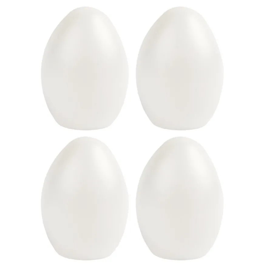 Deko-Eier mit runder Öffnung, Ø 6,1cm, 8cm hoch, transluzent, weiß, 4 Stück