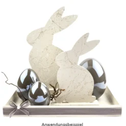 Deko-Eier, Perlmutt, verschiedene Größen, taupe, 3 Stück