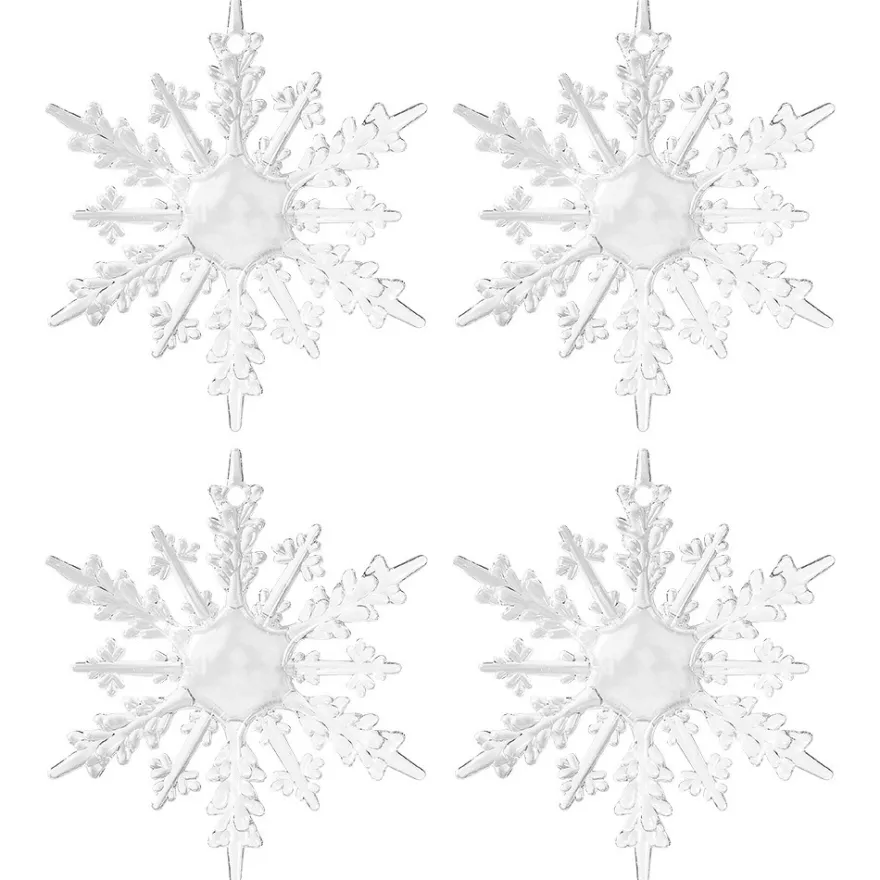 Deko-Eiskristalle 1, Ø 10,5cm x 0,8cm, klar, 4 Stück