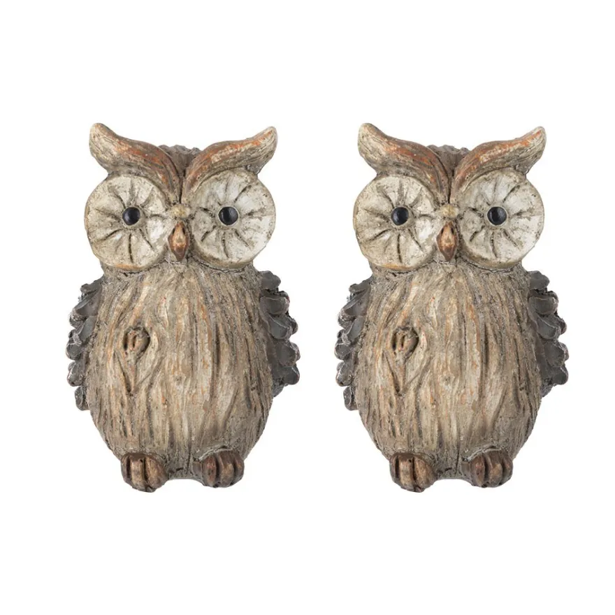 Deko-Eulen, 9cm hoch, 6cm breit, 5,5cm tief, 2 Stück