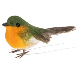 Deko-Federvögel, Rotkehlchen, 2cm x 6,5cm x 3,8cm, 10 Stück