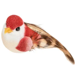 Deko-Federvögel, Sortierung 4, 2,2cm x 5cm x 2,5cm, 5 Farben, 10 Stück
