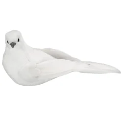 Deko-Federvögel, Taubenpaar 2, 5,3cm x 13cm x 6,7cm, weiß, 4 Stück