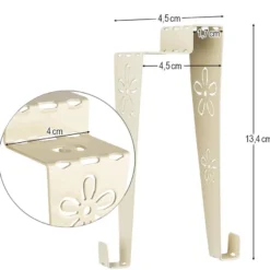 Deko-Fenster- & Türhaken, Design 3, 13,4cm x 4cm x 4,5cm, creme, 2 Stück