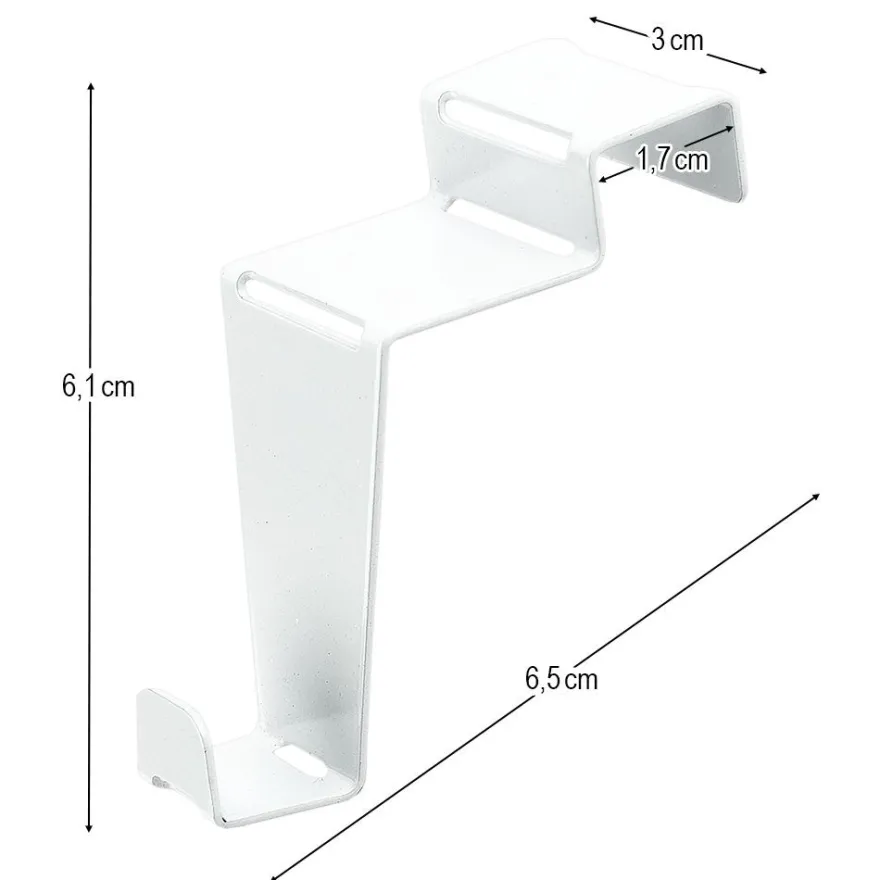 Deko-Fenster- & Türhaken, Design 2, 6,5cm x 3cm x 6,1cm, weiß, 3 Stück