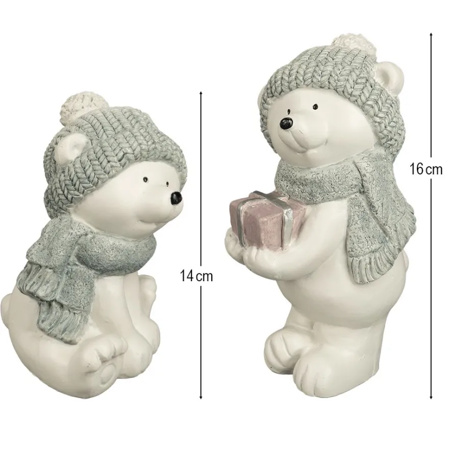 Deko-Figuren, Eisbären, 14cm / 16cm hoch, 2 Stück