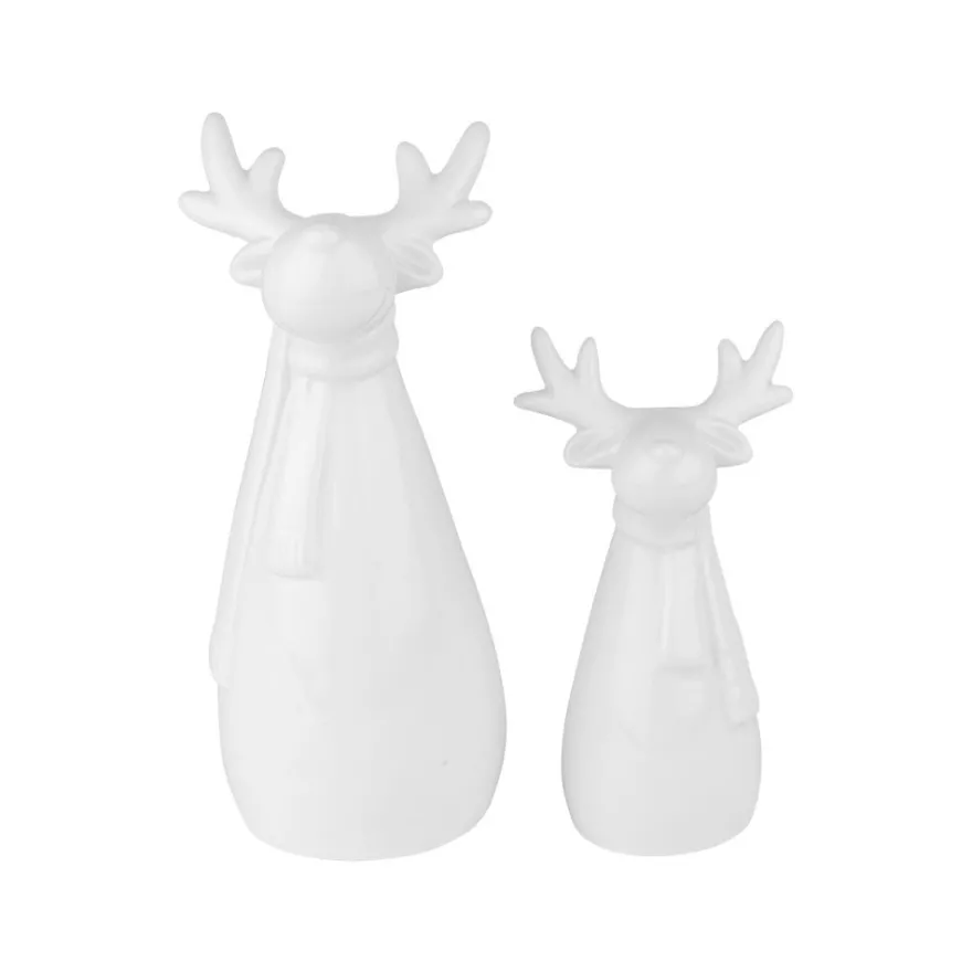 Deko-Figuren, Elche 2, 2 Designs & Größen, weiß, 2 Stück