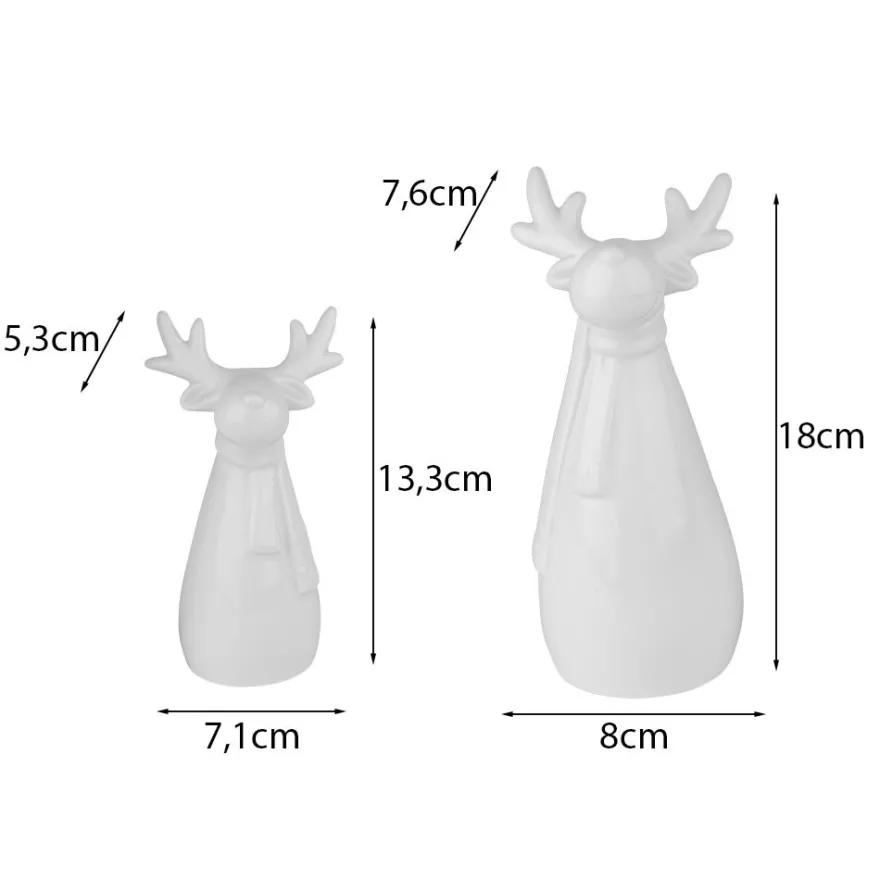 Deko-Figuren, Elche 2, 2 Designs & Größen, weiß, 2 Stück