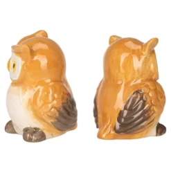 Deko-Figuren, Eulenpaar, Eule 1: 6,2cm x 5,9cm x 8cm, Eule 2: 6cm x 6,7cm x 8,2cm, 2 Stück