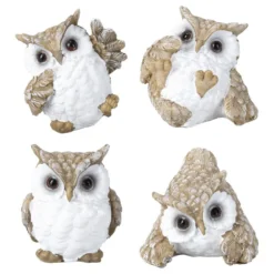 Deko-Figuren, Eulen, verschiedene Größen, 4 Stück