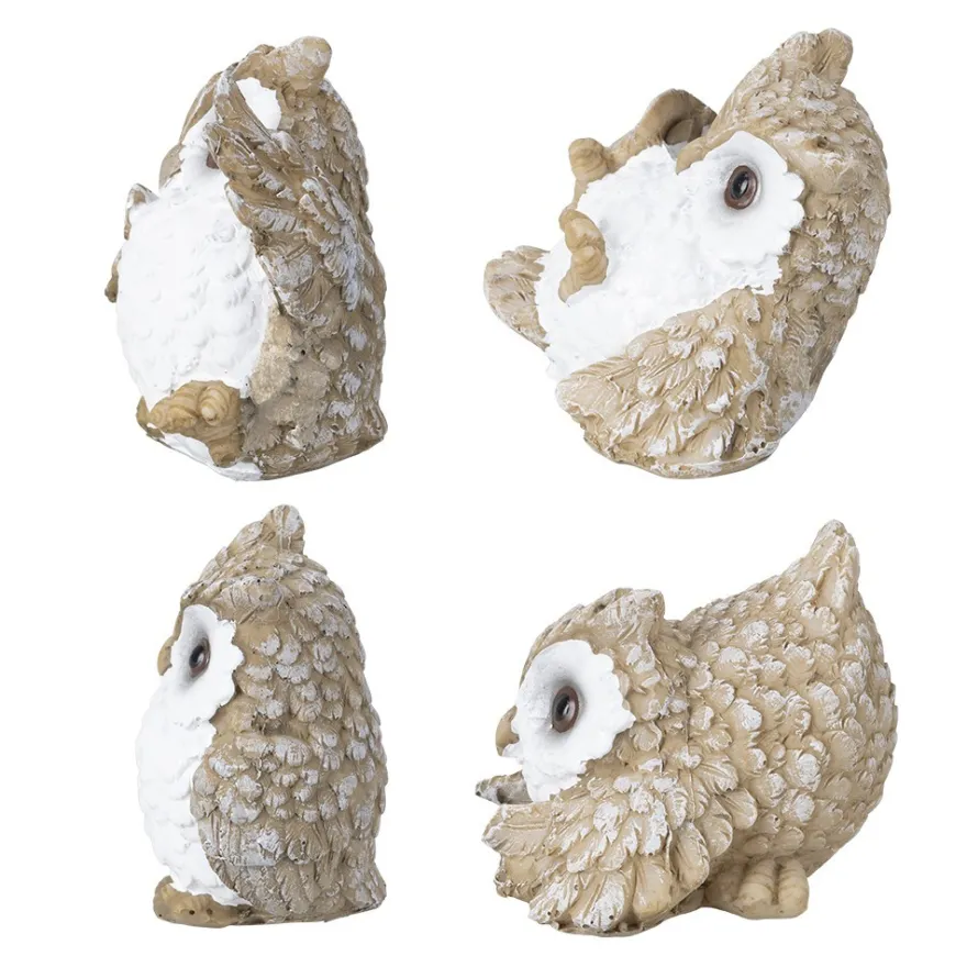 Deko-Figuren, Eulen, verschiedene Größen, 4 Stück