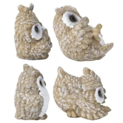 Deko-Figuren, Eulen, verschiedene Größen, 4 Stück