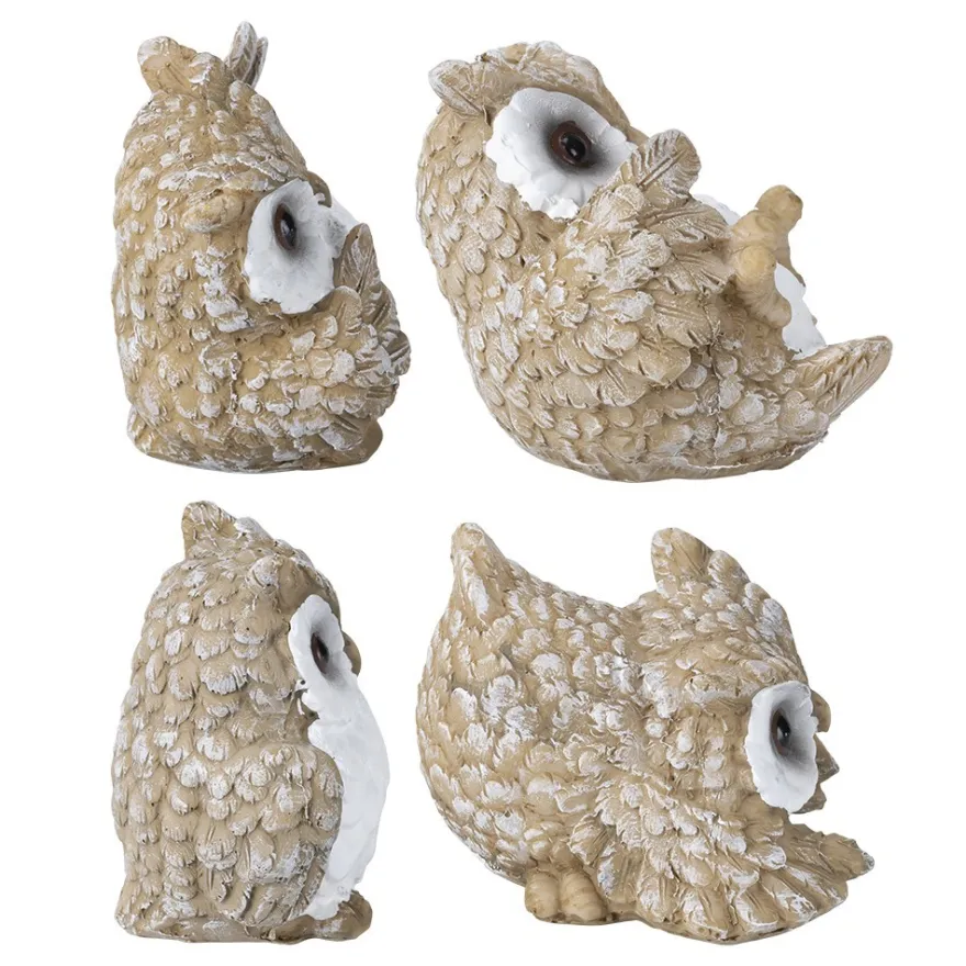 Deko-Figuren, Eulen, verschiedene Größen, 4 Stück