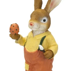 Deko-Figuren, Hasenpaar mit Möhren & Osterei, 19cm hoch, 2 Stück