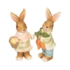 Deko-Figuren, Hasenpaar mit Möhren & Ostereiern 2, Mädchen, 2 Stück