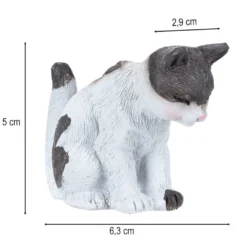 Deko-Figuren, Katzen, ca. 5 cm und 6 cm hoch, 2 Stück