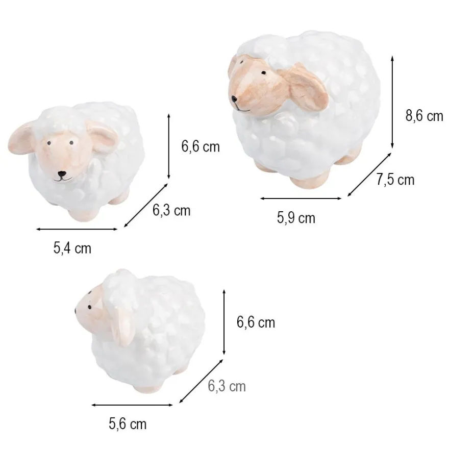 Deko-Figuren, Schafe, verschiedene Größen, 3 Stück