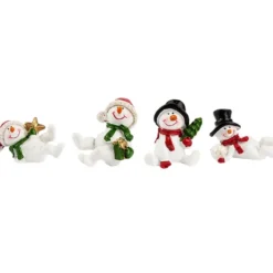 Deko-Figuren, Schneemänner, 3 - 4,5cm hoch, 4 Stück