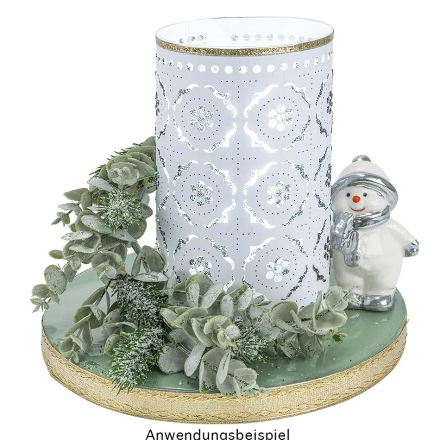 Deko-Figuren, Schneemänner 1, 3 Designs & Größen, weiß, 3 Stück