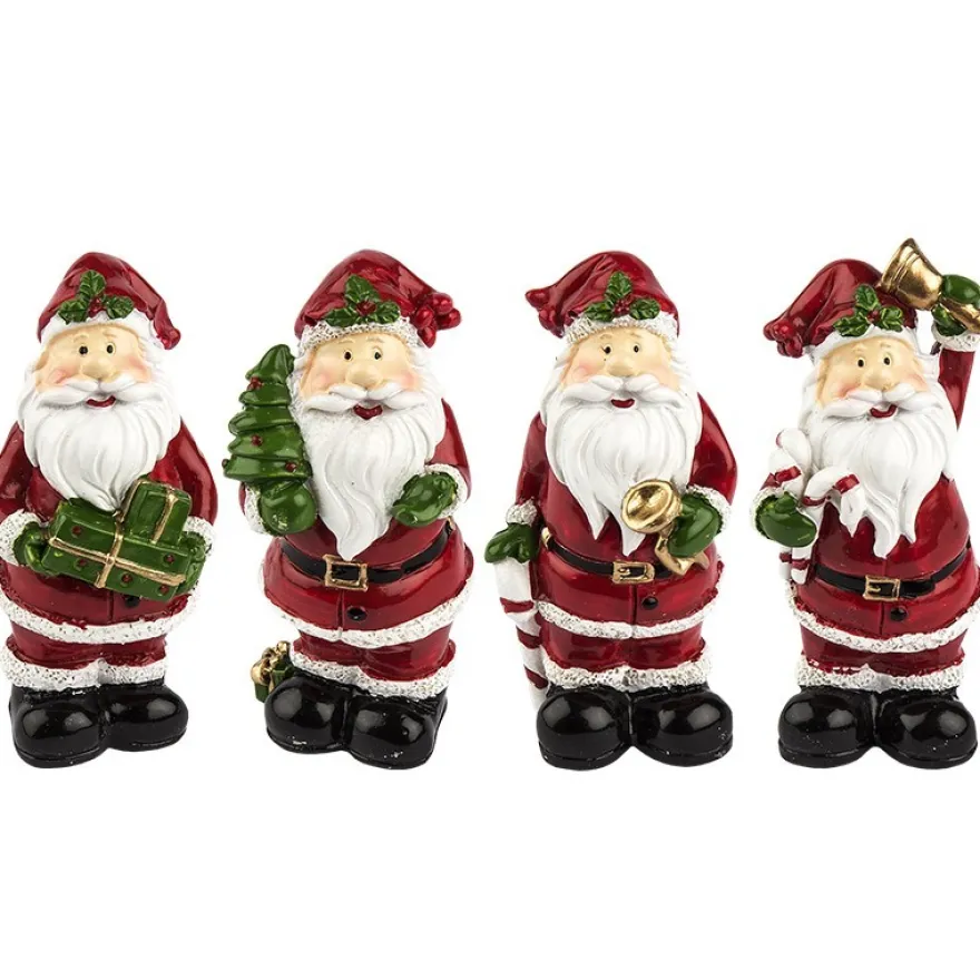 Deko-Figuren, Weihnachtsmänner, 7,5cm, 4 Stück