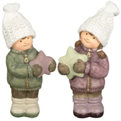Deko-Figuren, Winterkinder, 15cm hoch, 2 Stück
