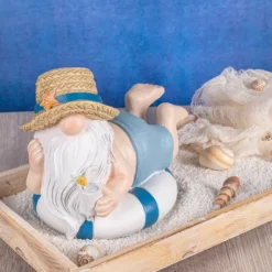 Deko-Figur, Wichtel auf Schwimmring 2, 17,2cm x 13cm x 14,9cm