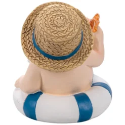 Deko-Figur, Wichtel auf Schwimmring 1, 17,4cm x 13cm x 14,8cm