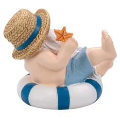 Deko-Figur, Wichtel auf Schwimmring 1, 17,4cm x 13cm x 14,8cm