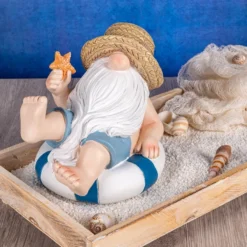 Deko-Figur, Wichtel auf Schwimmring 1, 17,4cm x 13cm x 14,8cm