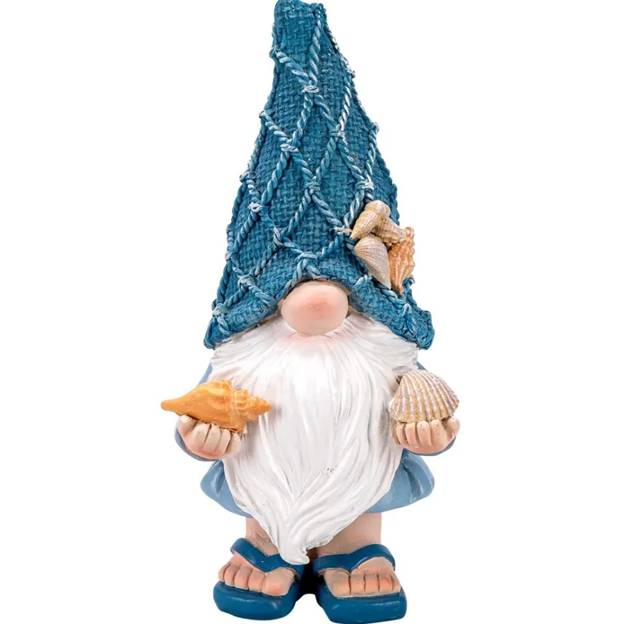 Deko-Figur, Wichtel mit Muscheln 2, 8,1cm x 6,8cm x 17,2cm