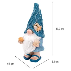 Deko-Figur, Wichtel mit Muscheln 2, 8,1cm x 6,8cm x 17,2cm