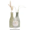 Deko-Flasche, Ø 6cm, 18cm, gefrostet grün