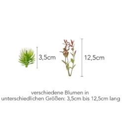 Deko-Floristik, Blumenvielfalt, verschiedene Blumen, 3,5cm bis 12,5cm lang, 35g