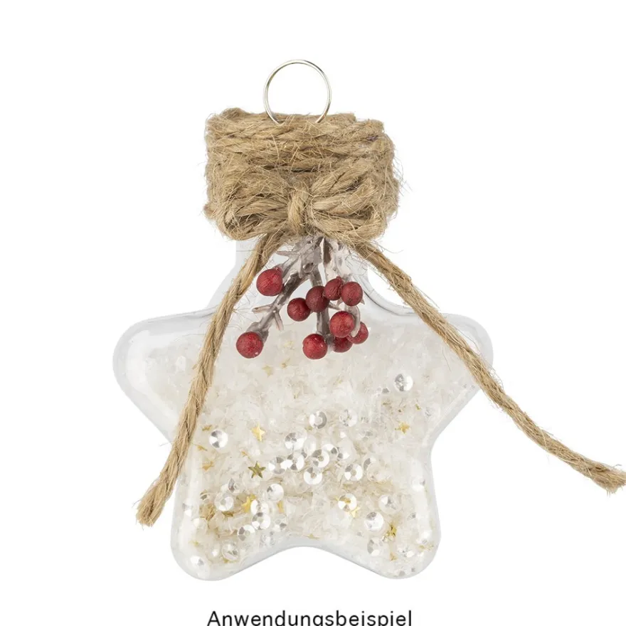 Deko-Formen, Rohlinge, zum Befüllen, Stern, Tannenbaum, Glocke, Tropfen, transparent, 4 Stück