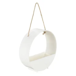 Deko-Gefäß Blumenampel, Ø19,1cm, 6,4cm tief, Rohling, zum Aufhängen oder Aufstellen, weiß